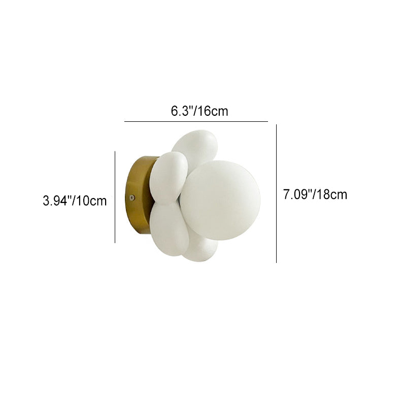 Floral Iron Wood Ceramic Wall Lamp
