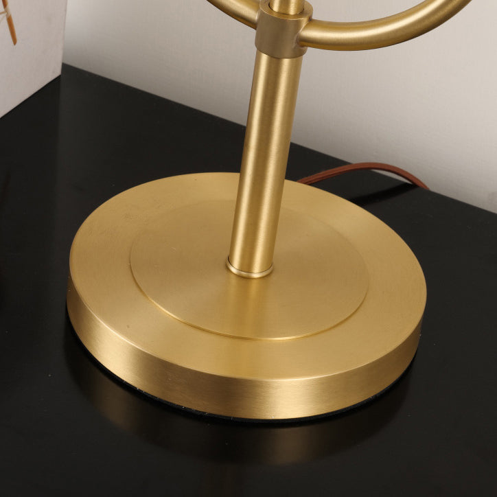Fabric Brass Cylinder Deer Table Lamp