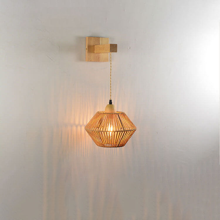 Rope Weaving Lantern Cage Wall Lamp