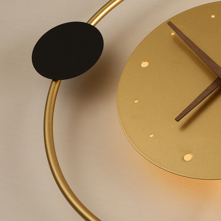 Iron Clock Wall Lamp