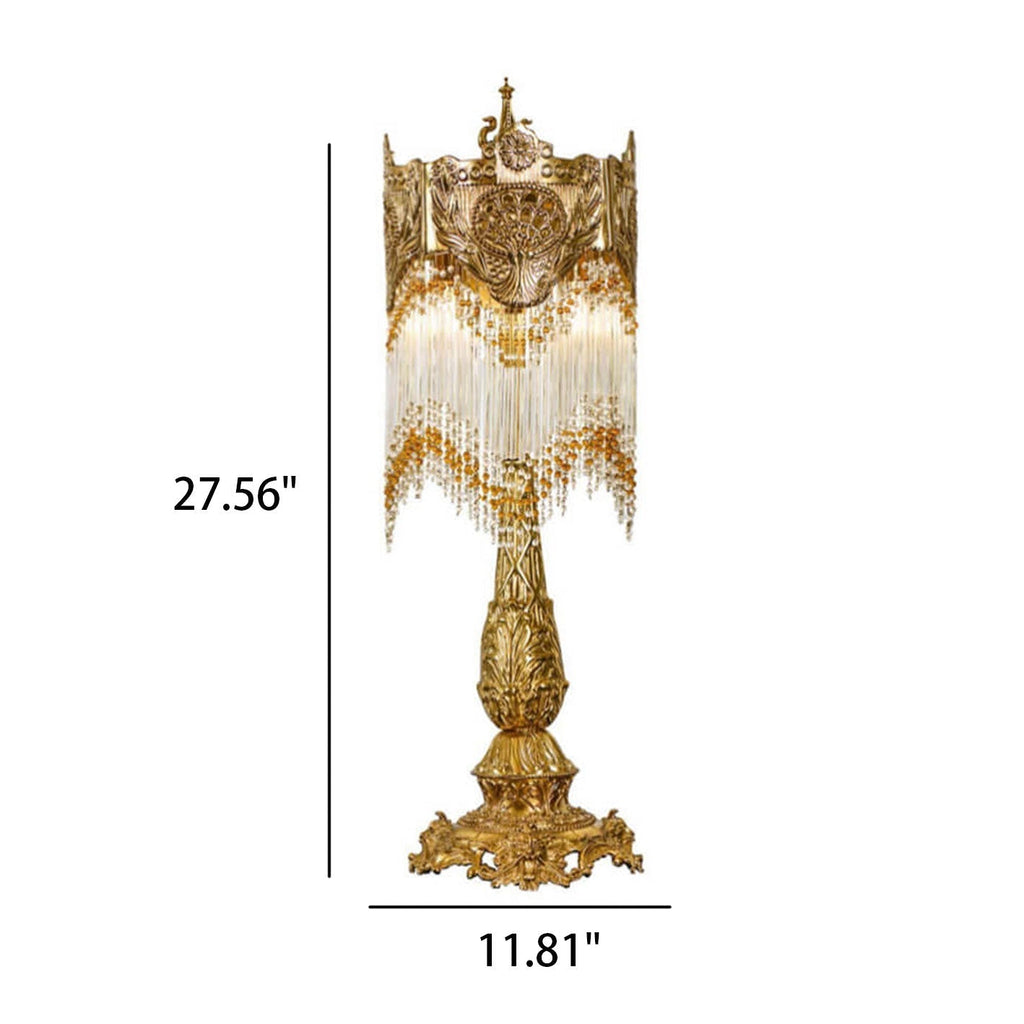 Brass Crystal Tassel Table Lamp