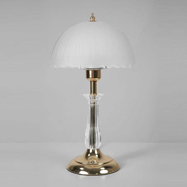 Iron Glass Dome Streak Table Lamp