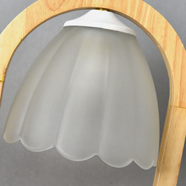 Wood Ring Glass Dimmer Table Lamp