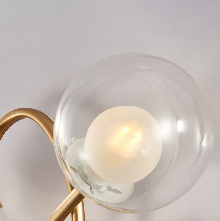Branch Leaf Glass Ball 2-Light Wall Lamp