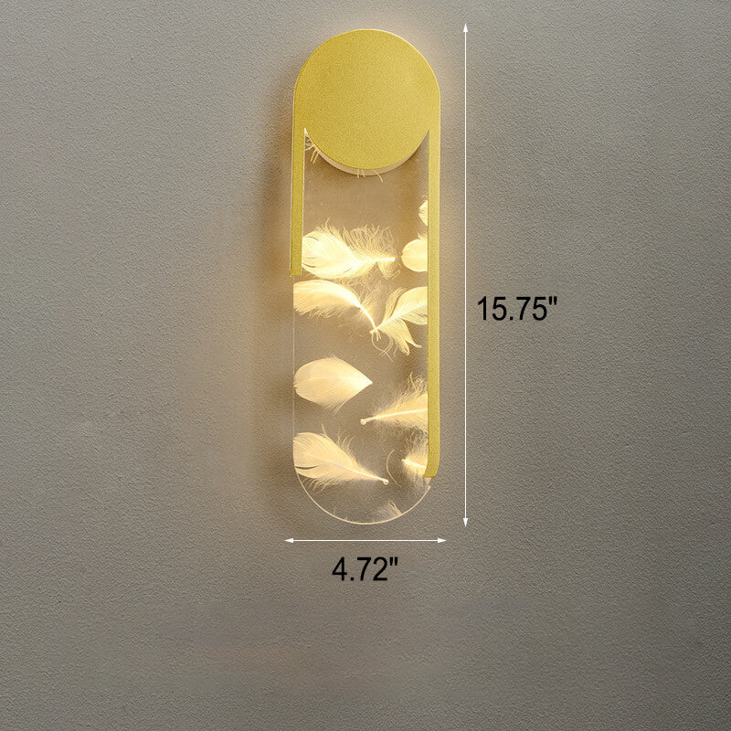 Feather Effect Acrylic Geometric Wall Lamp