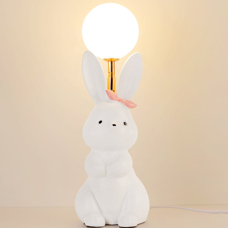Rabbit Feather Orb Metal Table Lamp