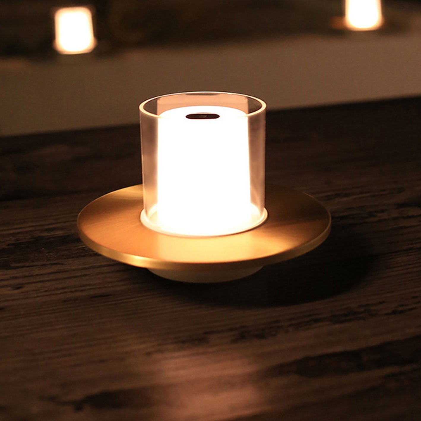 Cylindrical Candlestick Night Table Lamp