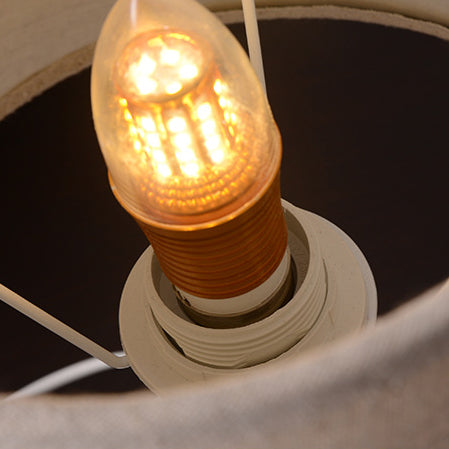 Round Ceramic Fabric Bedroom Table Lamp