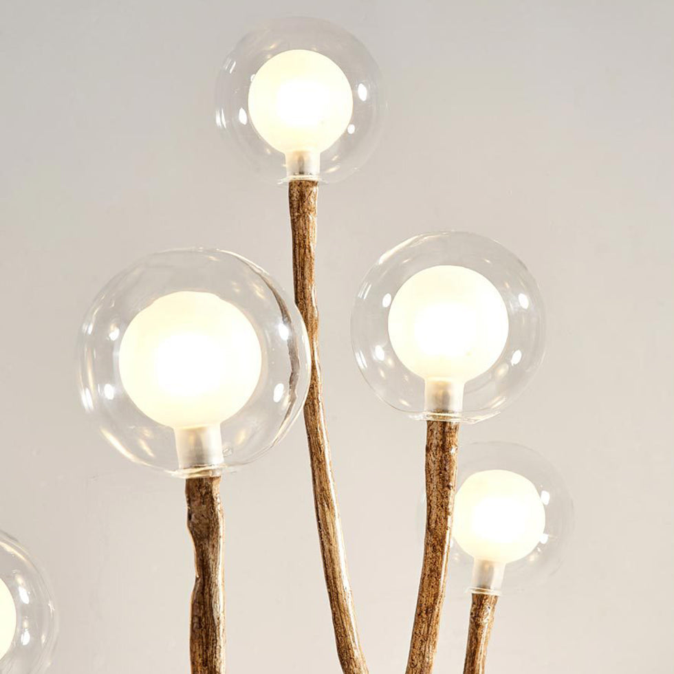 Branch Polymer Metal Glass 8-Light Table Lamp