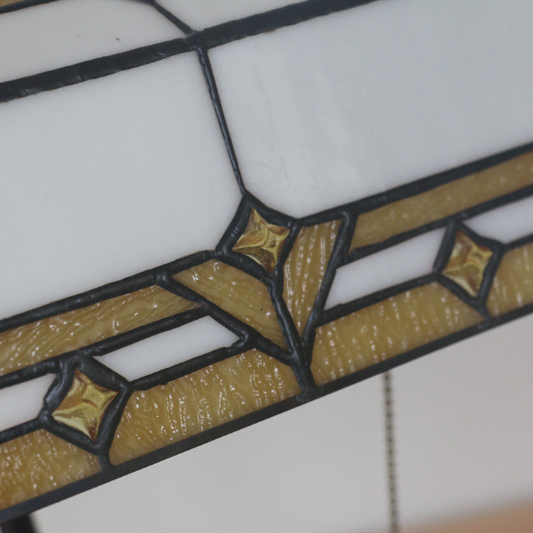 Plaid Trapezoidal Stained Glass Table Lamp