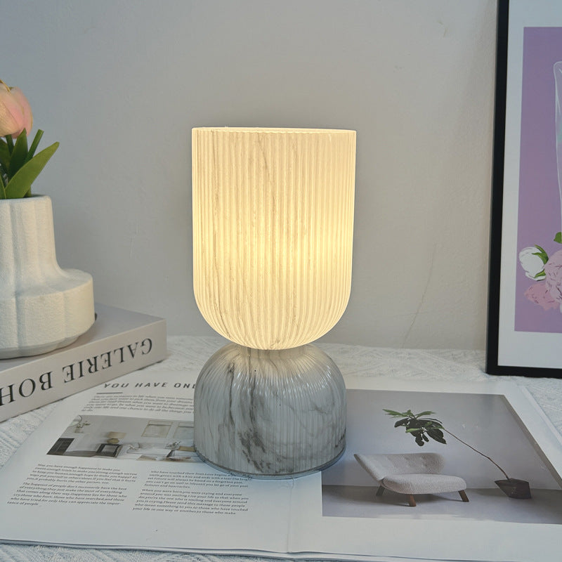 Cylinder Funnel Glass Bedroom Table Lamp