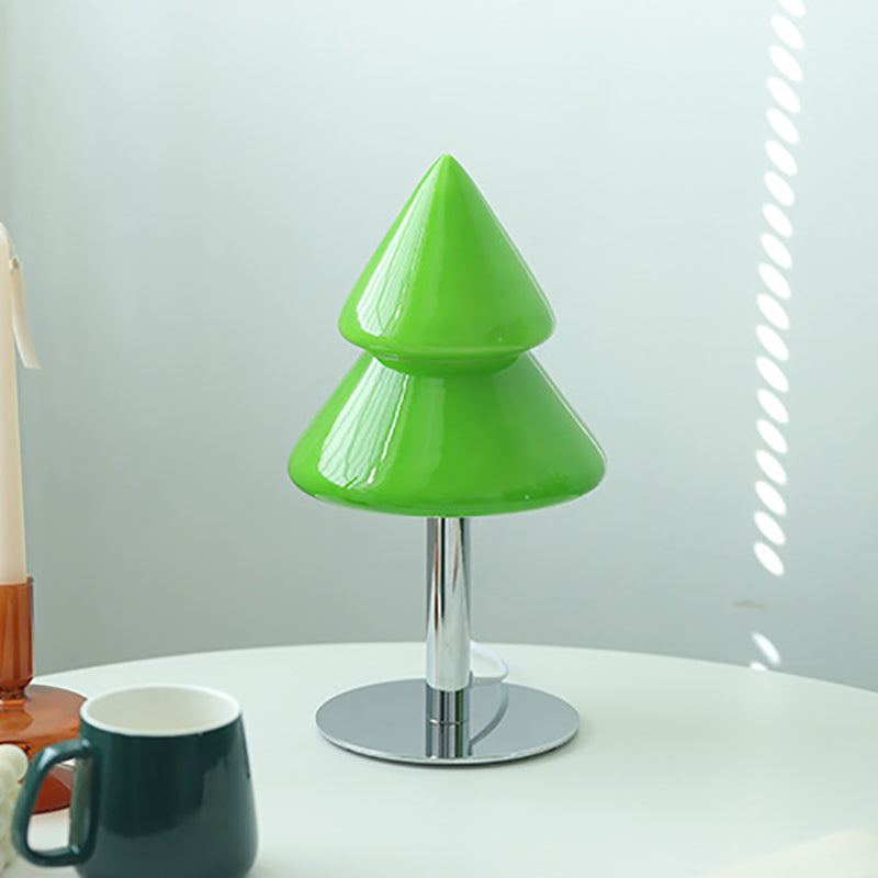 Iron Glass Christmas Tree Table Lamp