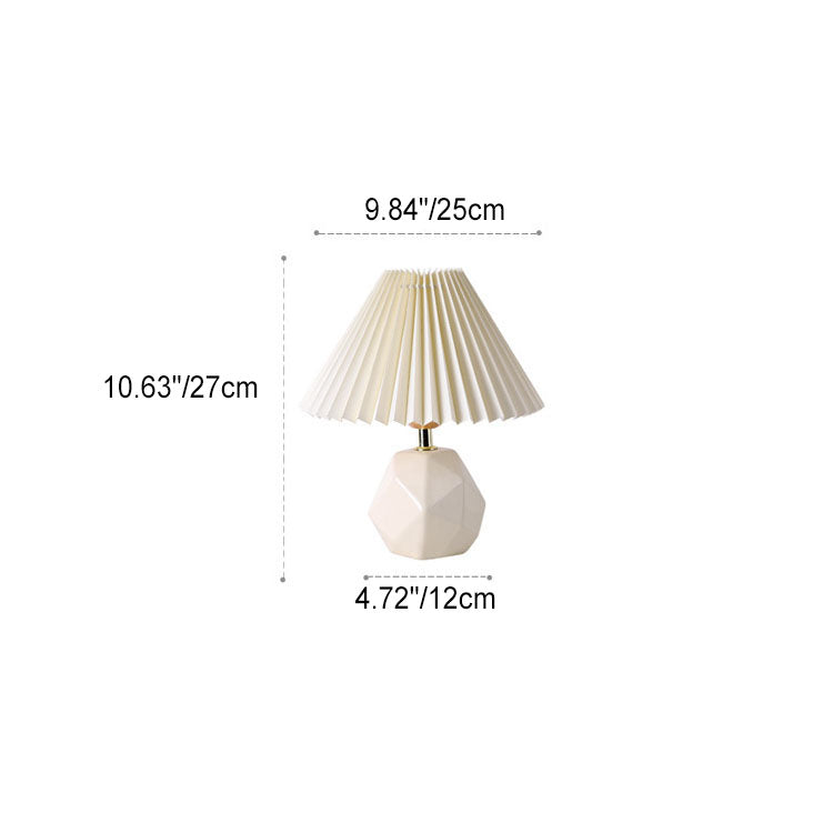 Pleated Fabric Imitation Stone Table Lamp