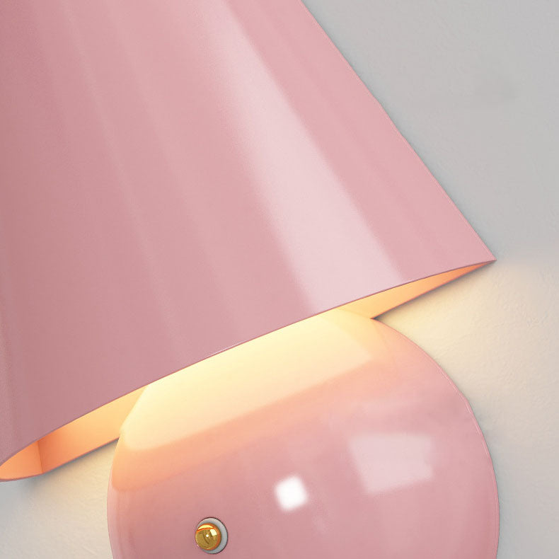Cream Trapezoidal Round Iron Wall Lamp