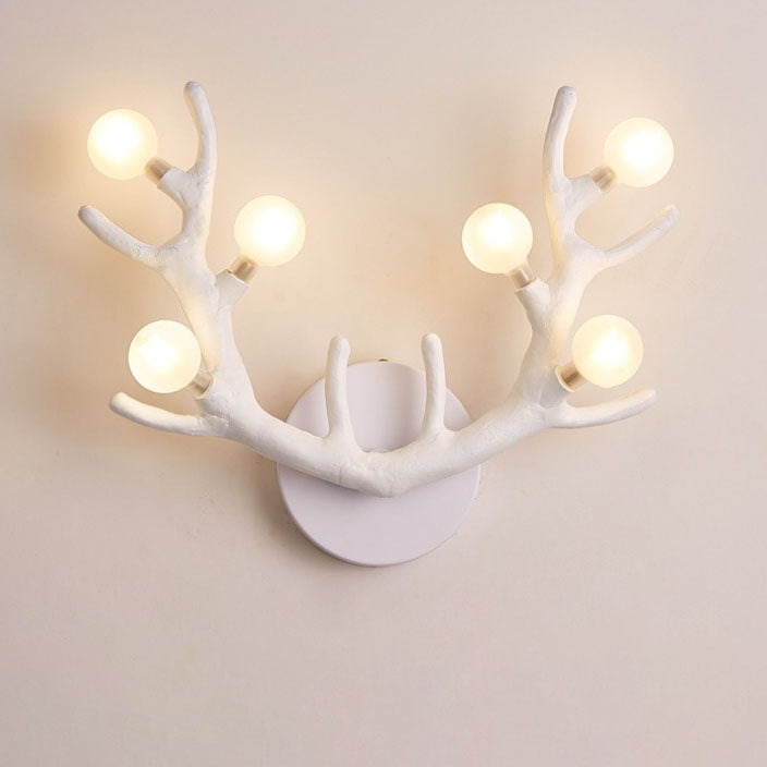 Resin Antler Tree Branch 6-Light Wall Lamp
