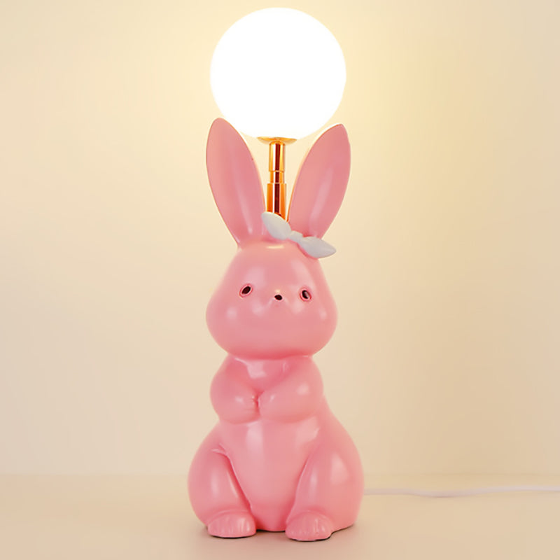 Rabbit Feather Orb Metal Table Lamp
