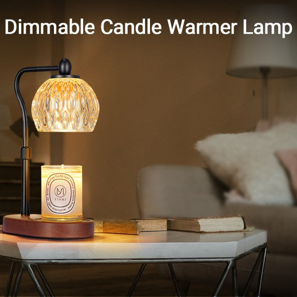 Round Glass Wood Aroma Table Lamp