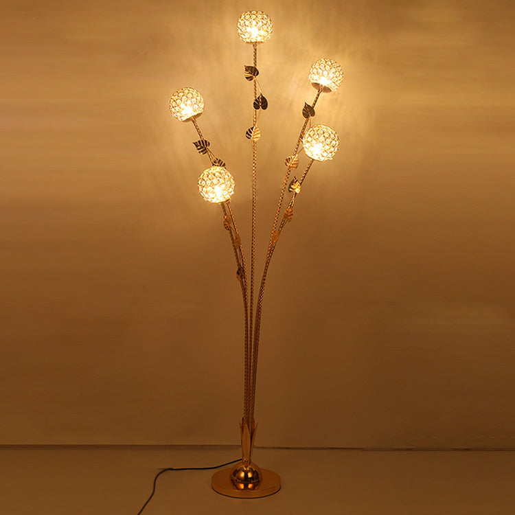 Modern Luxury Leaf Flower 5-Light Floor Lamp