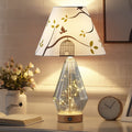 Fabric Glass Rhombus Table Lamp