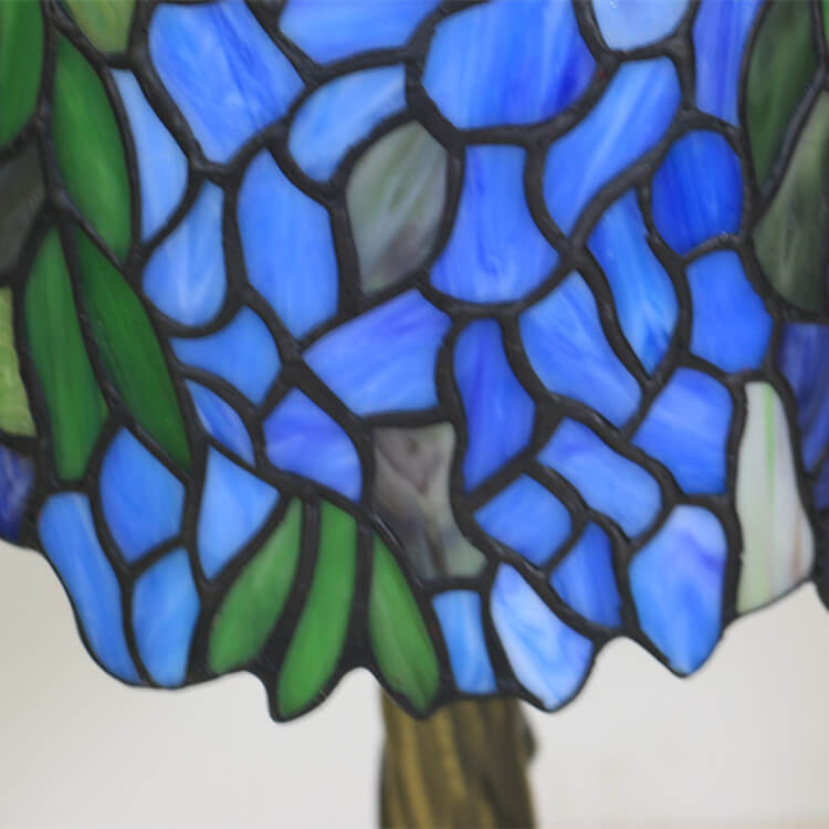 Colored Flower Glass Cylinder Table Lamp