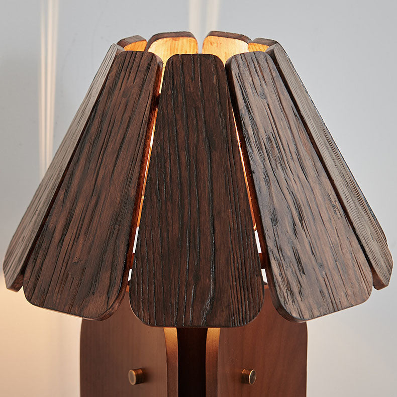 Rectangular Cone Brass Solid Table Lamp