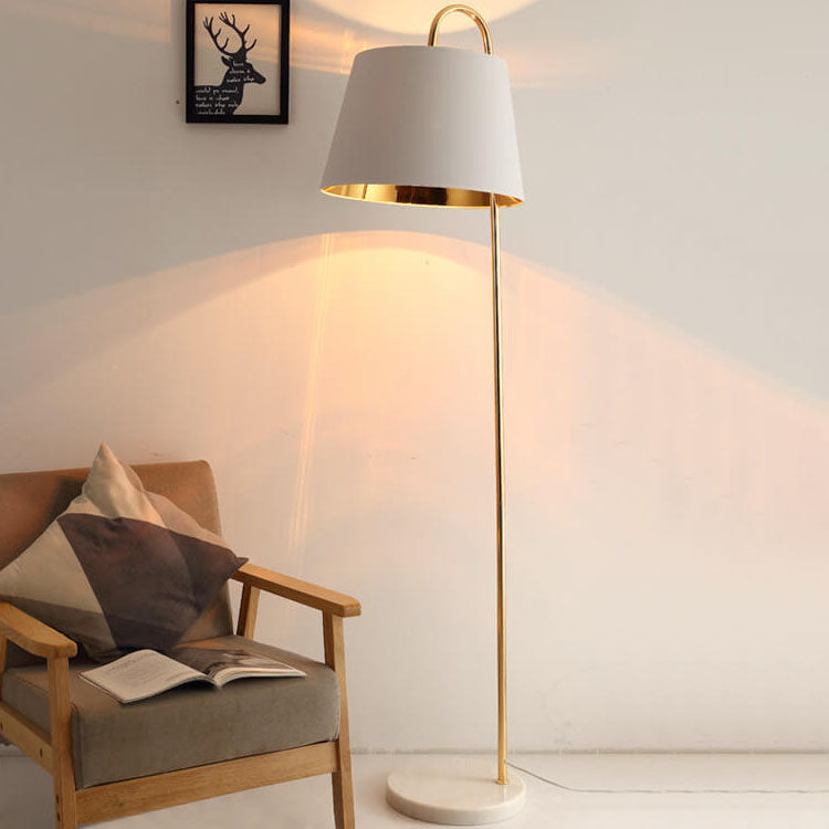 Solid Color Fabric Marble Floor Lamp