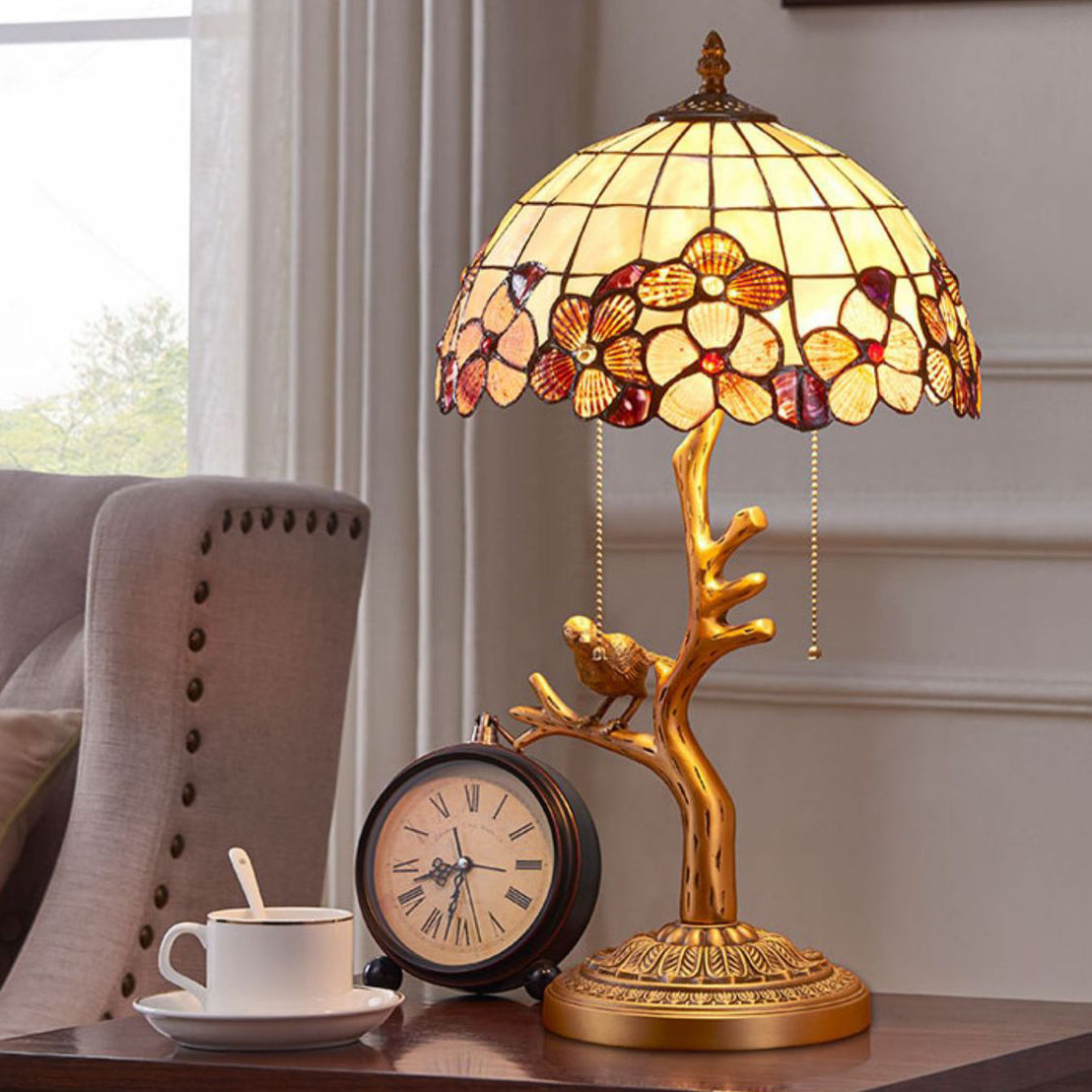 Full Copper Bird Decoration 2-Light Table Lamp