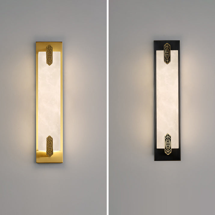 Copper Marble Cubic Strip Wall Lamp