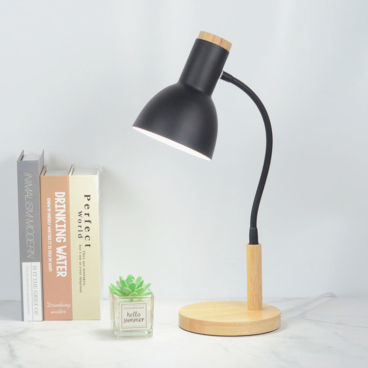 Iron Round Wood Home Table Lamp