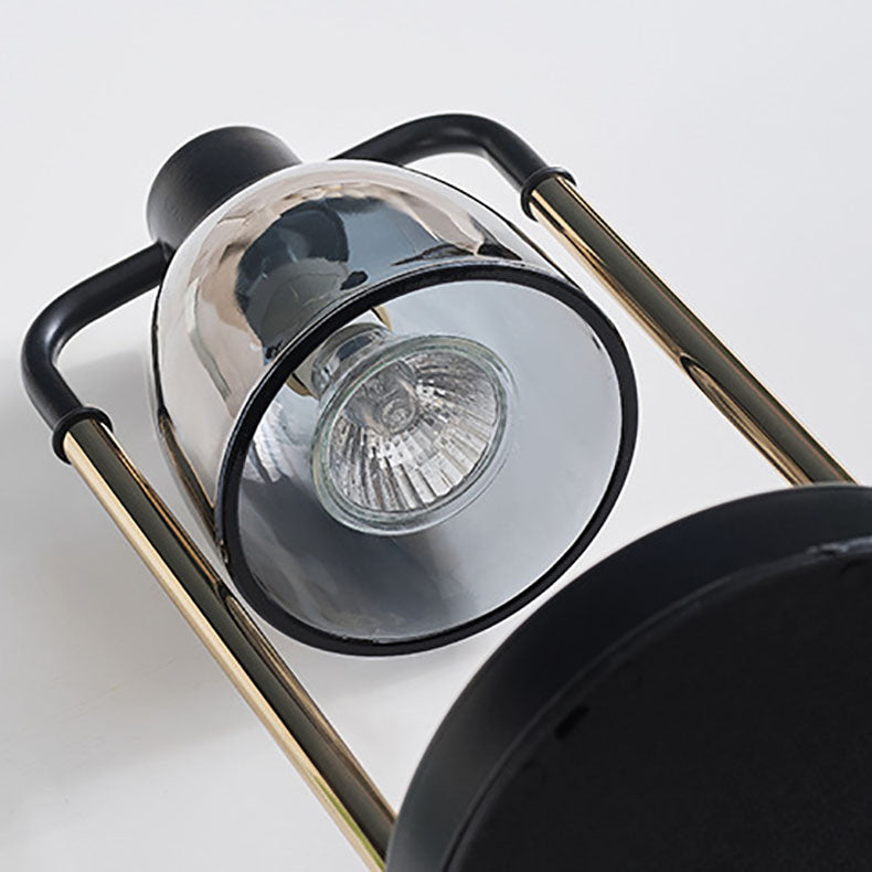 Iron Glass Conic Rectangular Table Lamp