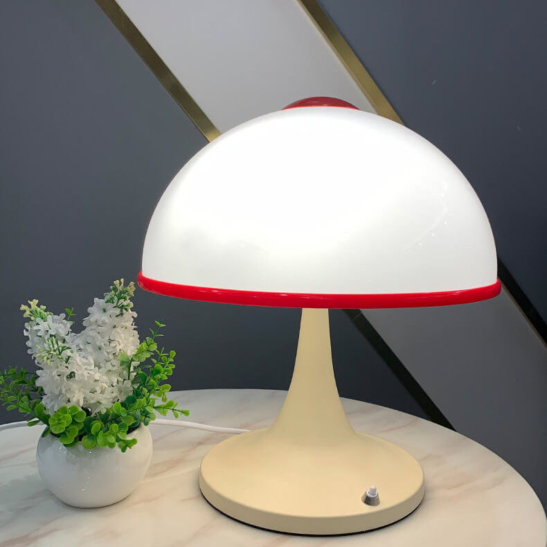 Cream Mushroom Metal Table Lamp