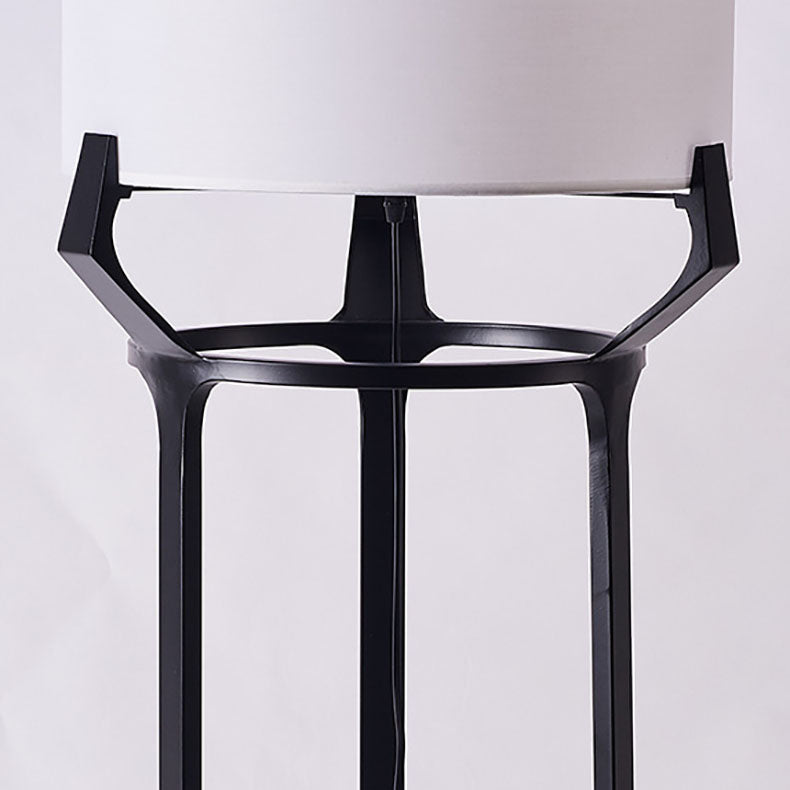 Fabric Round Iron Tripod Floor Lamp