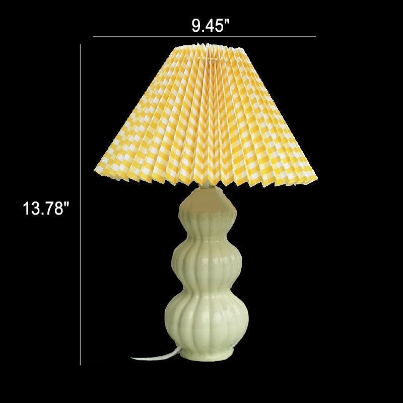 Pleated Ceramic Cloth Table Lamp