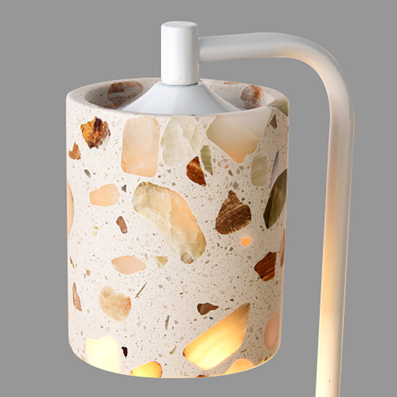 Cylindrical Disc Iron Stone Table Lamp