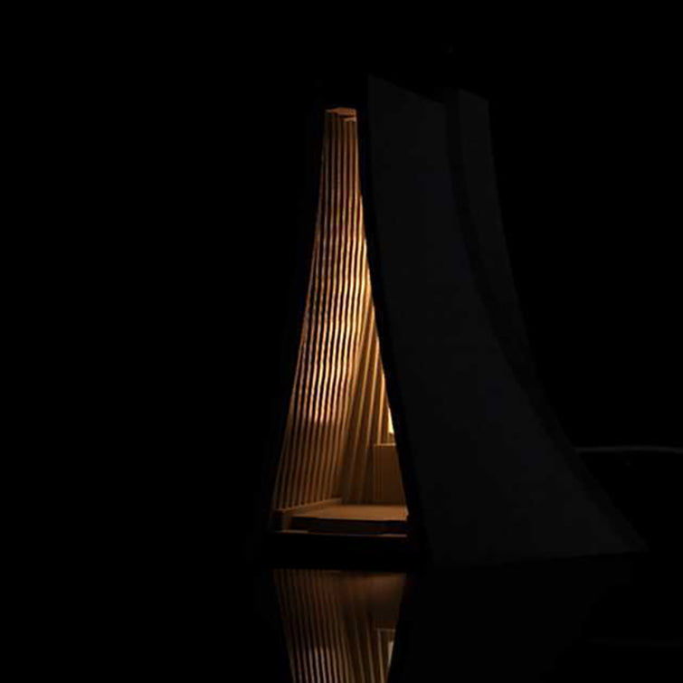 Triangle Concrete Bedroom Table Lamp