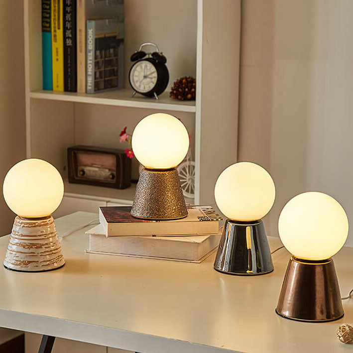 Orb Moon Ceramic Glass Table Lamp