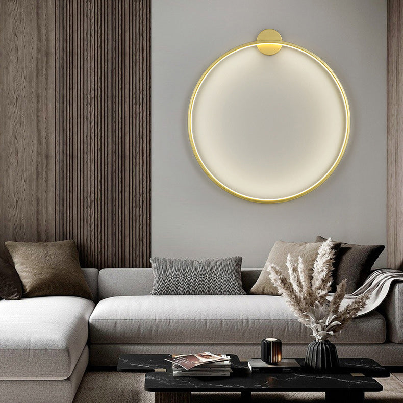 Aluminum Acrylic Round Bedroom Wall Lamp