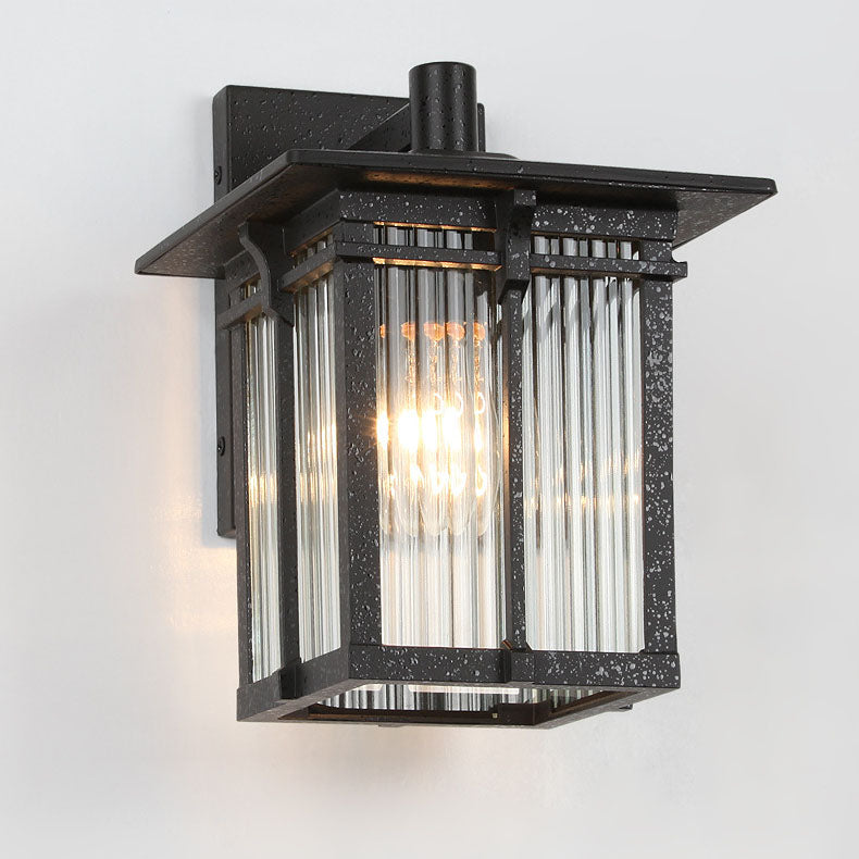 Aluminum Rectangular Frame Ribbed Outdoor Light