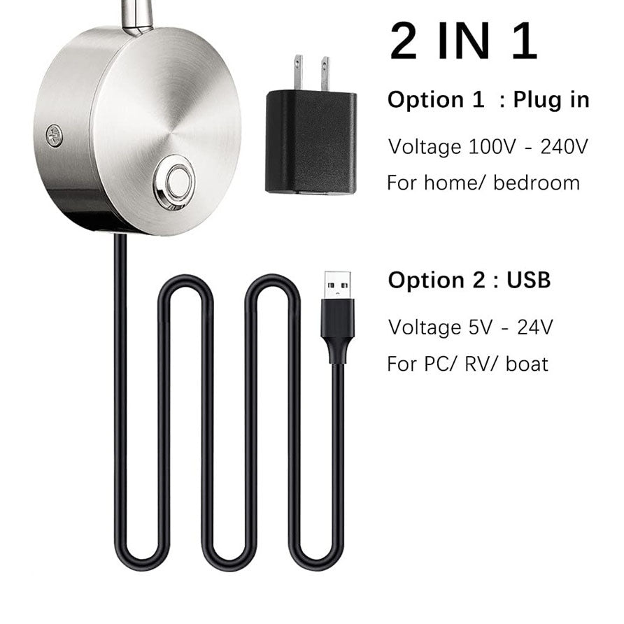Modern Tube USB Wall Lamp