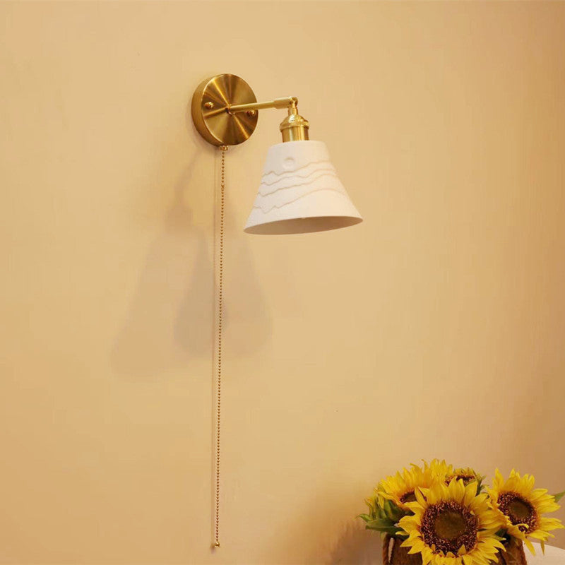 Brass Round Vanity Bedroom Wall Lamp