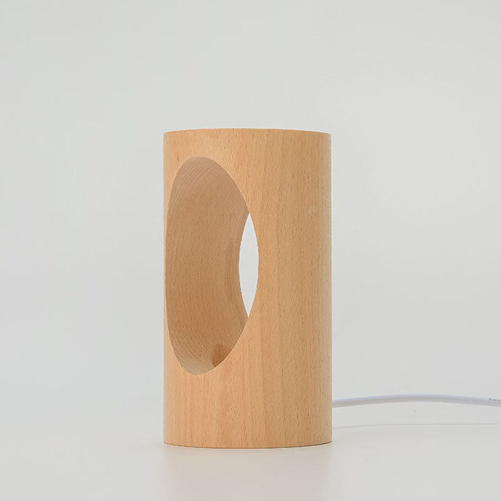 Solid Wood Rectangular Column Table Lamp