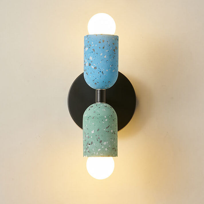 Stone Shaped Iron Cement 2-Light Wall Lamp