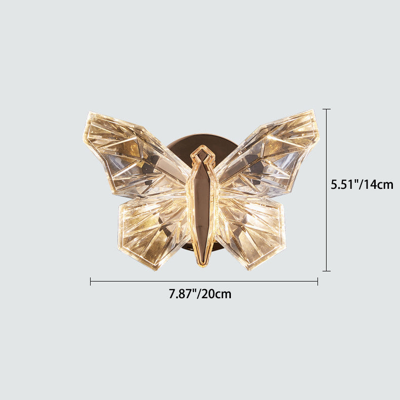 Butterfly Hardware Aluminum Acrylic Wall Lamp