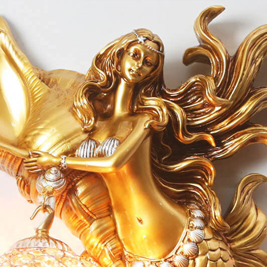 Resin Mermaid Shape Crystal Wall Lamp