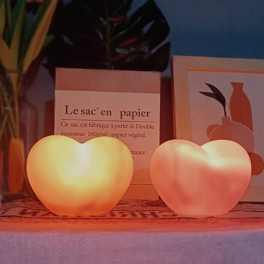 Rubber Coating Heart Night Table Lamp