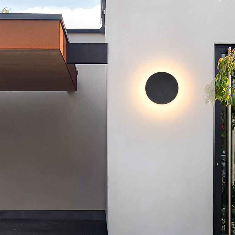 Round Aluminum Acrylic Patio Outdoor Light
