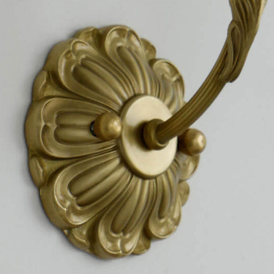 Brass Glass Flower Wall Lamp