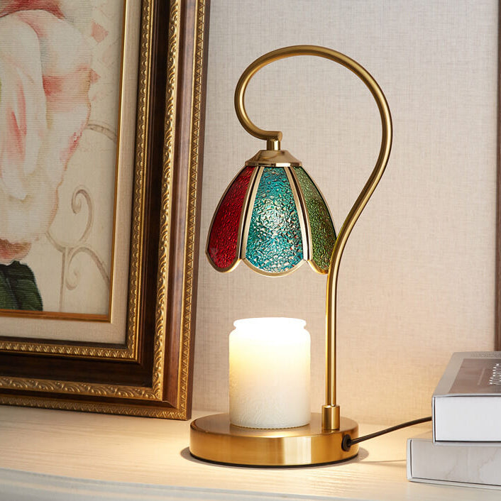 Stained Glass Flower Lampshade Table Lamp