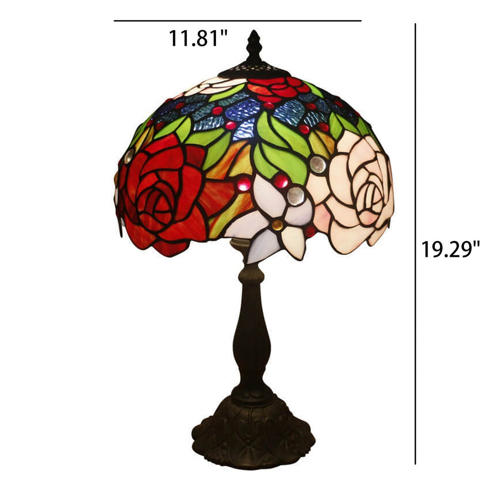 Rose Stained Glass Table Lamp