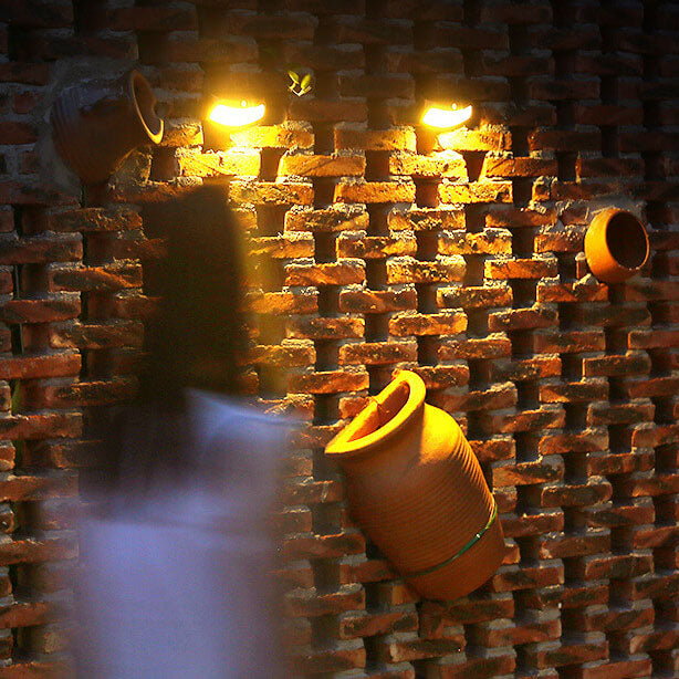 Copper Plastic Square Garden Outdoor Light